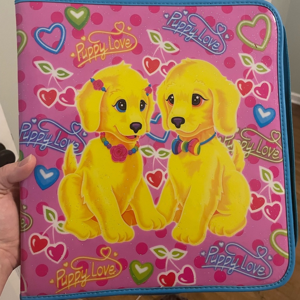 Lisa Frank Golden Puppy 3 ring binder.